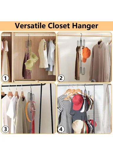 Foldable Hat Organizer Rack Space Saving Iron Art Hanging Hooks for Bags Belts Ties