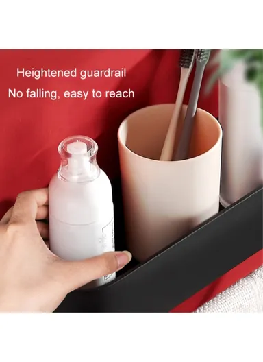 40cm Bathroom Storage Shelf Space Aluminum Toilet Storage Rack with Towel Rod 5303 - Matte White