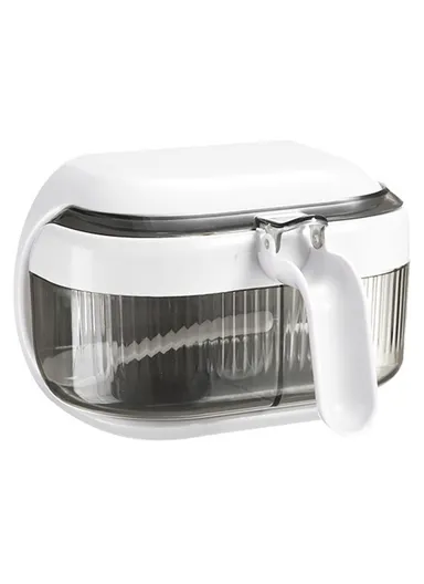 Spice Rack Wall Mounted No Drill Kitchen Organizer Multi-Functional Seasoning Container Set with Sealed Lids - White