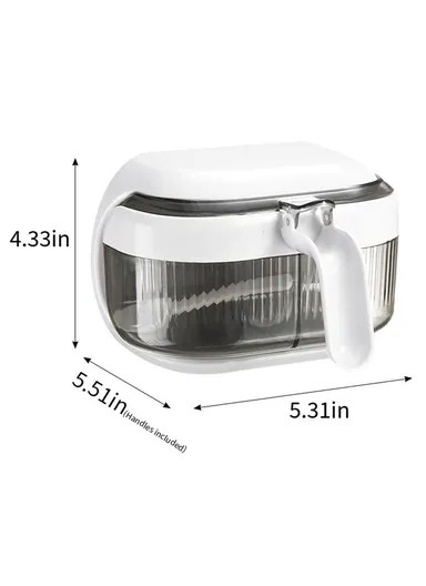 Spice Rack Wall Mounted No Drill Kitchen Organizer Multi-Functional Seasoning Container Set with Sealed Lids - White