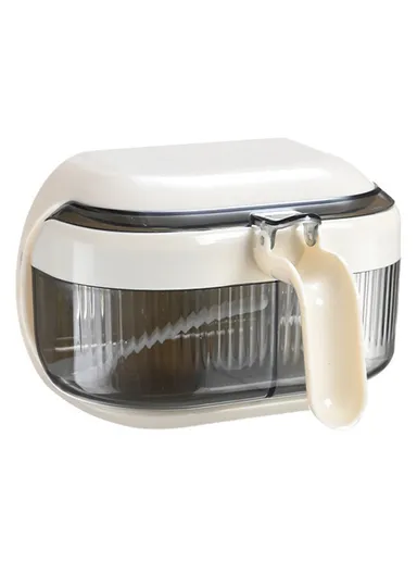 Spice Rack Wall Mounted No Drill Kitchen Organizer Multi-Functional Seasoning Container Set with Sealed Lids - Beige