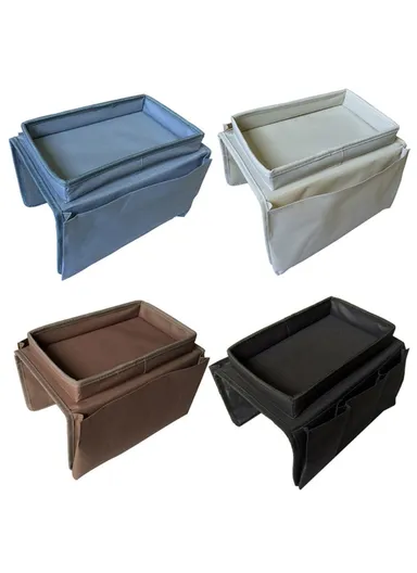 Oxford Cloth Sofa Armrest Storage Pockets Holder Couch Hanging Remote Control Organizer Tray SF001 - Beige