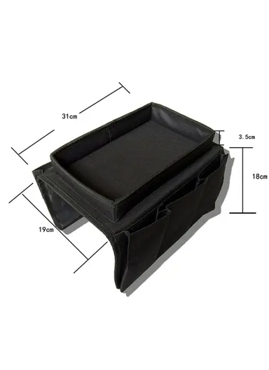 Oxford Cloth Sofa Armrest Storage Pockets Holder Couch Hanging Remote Control Organizer Tray SF001 - Beige