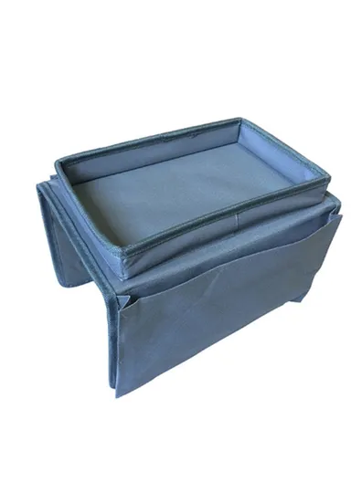 SF001 Oxford Cloth Sofa Armrest Storage Pockets Holder Couch Hanging Remote Control Organizer Tray - Grey
