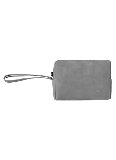 Power Bank Cable Flash Drive PU Leather Storage Bag Electronic Organizer - Grey