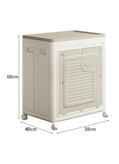 Foldable Laundry Hamper with Lid and Wheels, Large-Capacity Clothes Storage Basket - Large