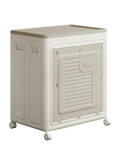 Foldable Laundry Hamper with Lid and Wheels, Large-Capacity Clothes Storage Basket - Large