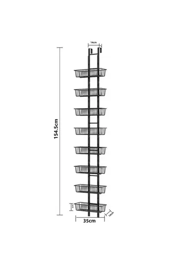 8-Tier Hanging Organizer Multi Layer Door Storage Rack No Drill Design for Kitchen, Bedroom, Bathroom