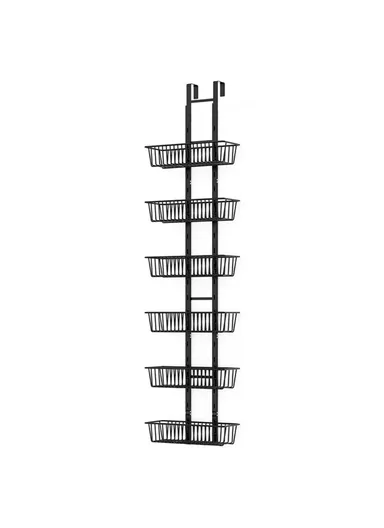6-Tier Hanging Organizer Multi Layer Door Storage Rack No Drill Design for Kitchen, Bedroom, Bathroom
