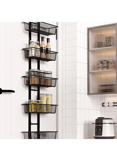 6-Tier Hanging Organizer Multi Layer Door Storage Rack No Drill Design for Kitchen, Bedroom, Bathroom