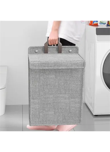 Foldable Laundry Bag Large Capacity Hanging Dirty Clothes Basket Multi-Function Storage Organizer (H58 x L15 x W41)cm - Beige