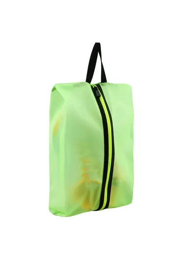 Waterproof TPU Shoe Bag Portable Travel Footwear Organizer Storage Pouch - Fluorescent Green / XL