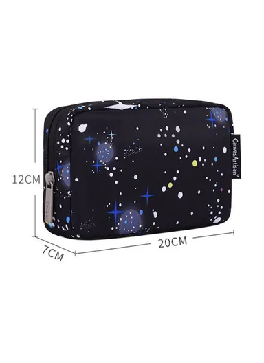 CANVASARTISAN H16-S11 Earphone Charger Mouse Pouch Starry Sky Pattern Storage Case Digital Accessories Storage Bag
