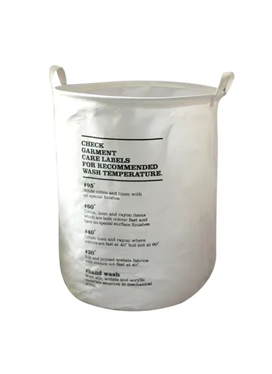 35x45cm Collapsible Washing Laundry Basket Hamper Dirty Clothes Cotton Linen Basket Laundry Bin - Check / Medium