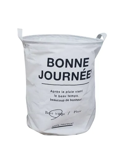 35x45cm Collapsible Washing Laundry Basket Hamper Dirty Clothes Cotton Linen Basket Laundry Bin - Bonne / Medium