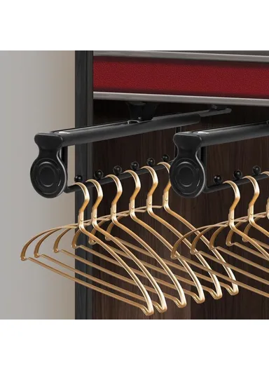 18 Inch Wardrobe Closet Slide Rail Pull-Out Clothes Hanging Rod Metal Pants Hanger Rack - Silver