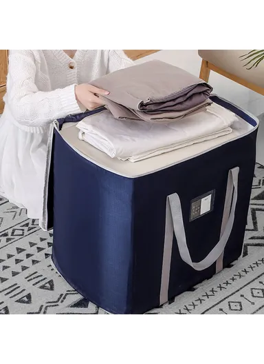 60x45x55cm Oxford Cloth Extra Large Storage Bag for Moving House Storage Clothes Bedding Duvet Quilt Blankets - Wine Red