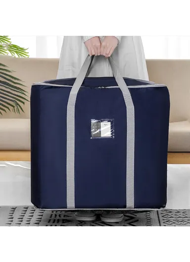 60x45x55cm Oxford Cloth Extra Large Storage Bag for Moving House Storage Clothes Bedding Duvet Quilt Blankets - Wine Red