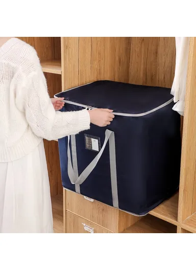 60x45x55cm Oxford Cloth Extra Large Storage Bag for Moving House Storage Clothes Bedding Duvet Quilt Blankets - Wine Red