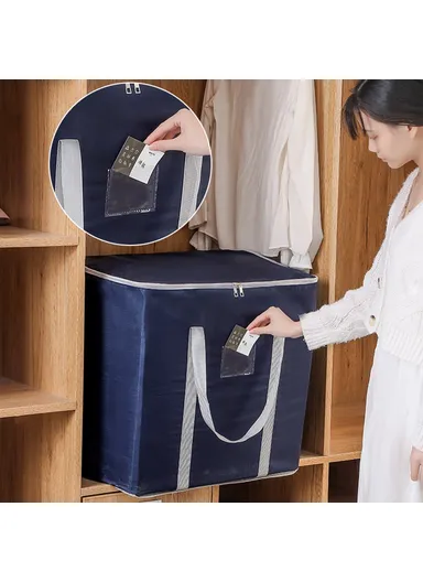 60x45x55cm Oxford Cloth Extra Large Storage Bag for Moving House Storage Clothes Bedding Duvet Quilt Blankets - Wine Red