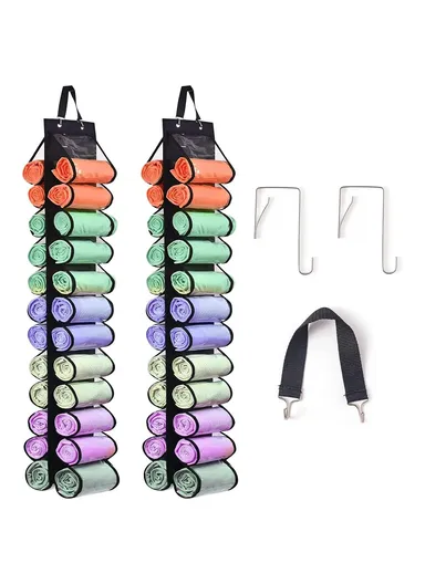 24 Pockets Dual-sided Hanging Storage Bag Wardrobe Door Back Leggings Vest Towels Organizer - Grey