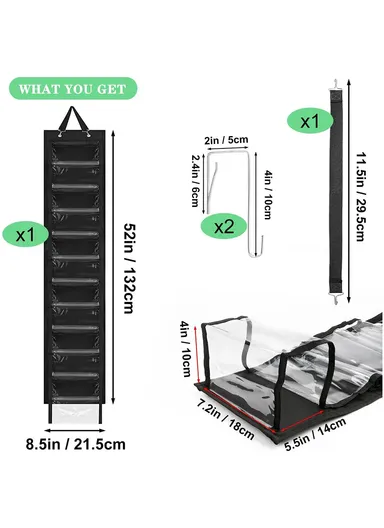 24 Pockets Dual-sided Hanging Storage Bag Wardrobe Door Back Leggings Vest Towels Organizer - Grey