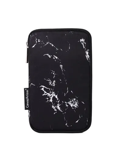 Marble Pattern Printing Digital Accessories Carrying Bag Mouse Earphone Power Bank Storage Pouch H32-S21 - Black