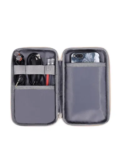 Marble Pattern Printing Digital Accessories Carrying Bag Mouse Earphone Power Bank Storage Pouch H32-S21 - White