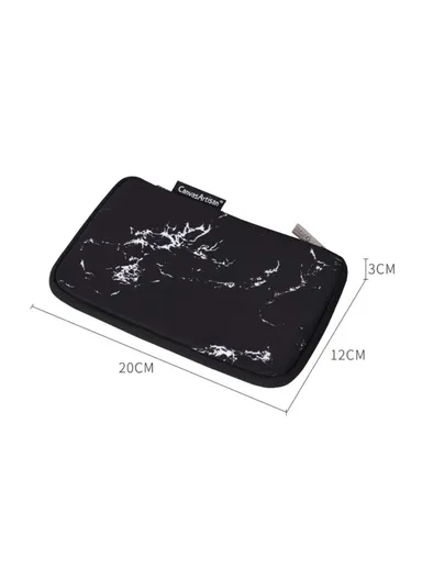 Marble Pattern Printing Digital Accessories Carrying Bag Mouse Earphone Power Bank Storage Pouch H32-S21 - White