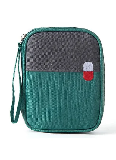 Small Size Portable Travel Medical Bag Waterproof Oxford Cloth Medicine Storage Bag YB-847 - Green