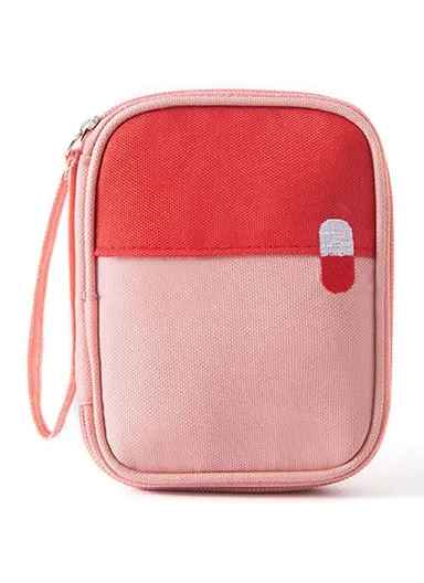 Small Size Portable Travel Medical Bag Waterproof Oxford Cloth Medicine Storage Bag YB-847 - Pink