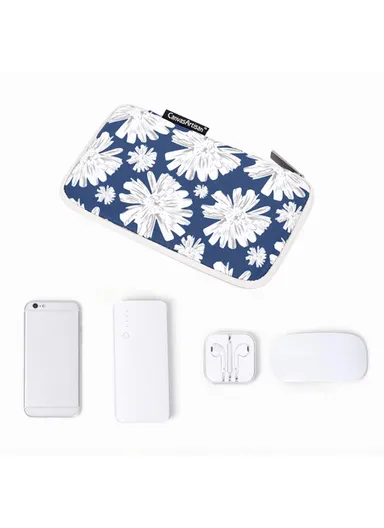 Flower Pattern Mouse Charger Cable Digital Accessories Storage Bag Pouch 20x12x3cm H34-S21 