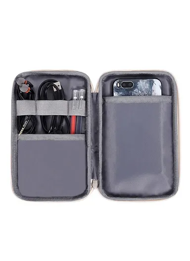 Flower Pattern Mouse Charger Cable Digital Accessories Storage Bag Pouch 20x12x3cm H34-S21 