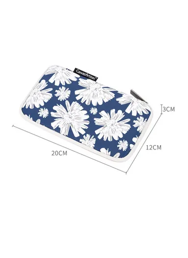 Flower Pattern Mouse Charger Cable Digital Accessories Storage Bag Pouch 20x12x3cm H34-S21 