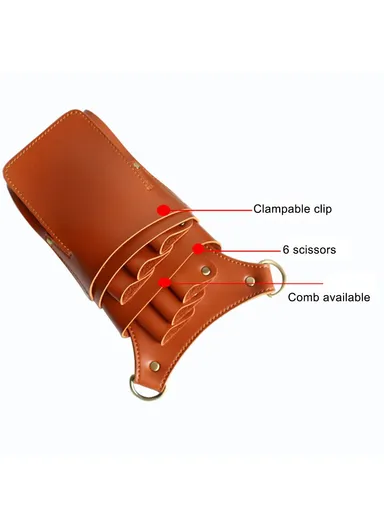 Hairdresser Scissor Bag Hair Cutting Hairdressing Tools Storage Holster Barber Leather Waist Pouch - Black