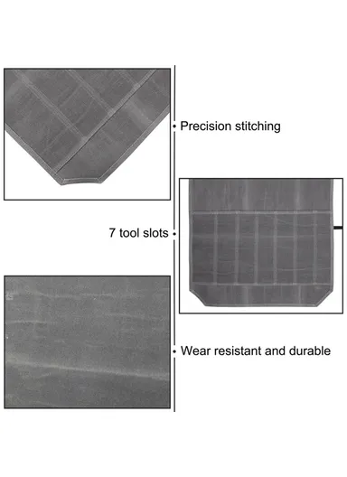 Waterproof Waxed Canvas Chef Knife Scissors Storage Pouch Roll Bag 7 Slots Carrying Case for Kitchen Knives Tools - Khaki