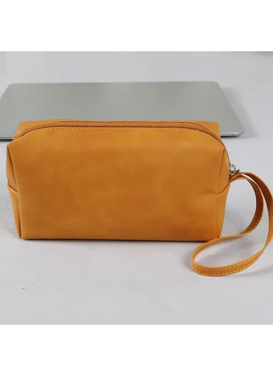 Electronic Organizer, Mouse, Power Bank &amp; Cable Storage Bag, PU Leather USB Flash Drive Carrying Handbag, Anti-scratch Pouch SS08 - Dark Blue