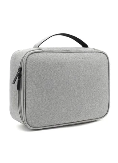 Digital Accessories Storage Bag, Data Cable Headset Power Bank Carrying Pouch - Grey