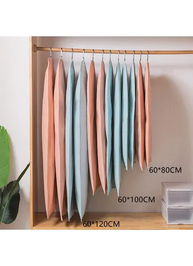60x100cm Garment Cover Clothes Dust Protector Non Woven Fabric Storage Bag for Coats Suits - Pink