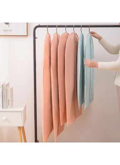 60x100cm Garment Cover Clothes Dust Protector Non Woven Fabric Storage Bag for Coats Suits - Pink
