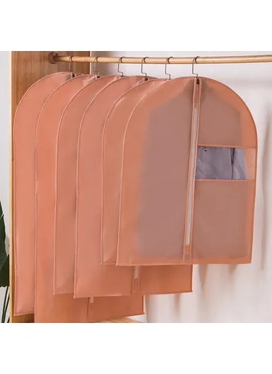 60x100cm Garment Cover Clothes Dust Protector Non Woven Fabric Storage Bag for Coats Suits - Pink