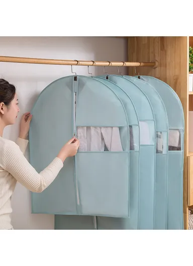 60x100cm Garment Cover Clothes Dust Protector Non Woven Fabric Storage Bag for Coats Suits - Pink