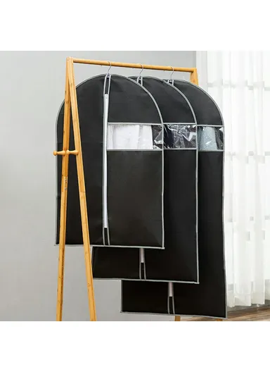 60x80cm Garment Cover Clothes Dust Protector Non Woven Fabric Storage Bag for Coats Suits - Grey