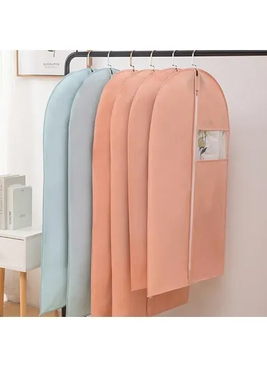 60x80cm Garment Cover Clothes Dust Protector Non Woven Fabric Storage Bag for Coats Suits - Sky Blue