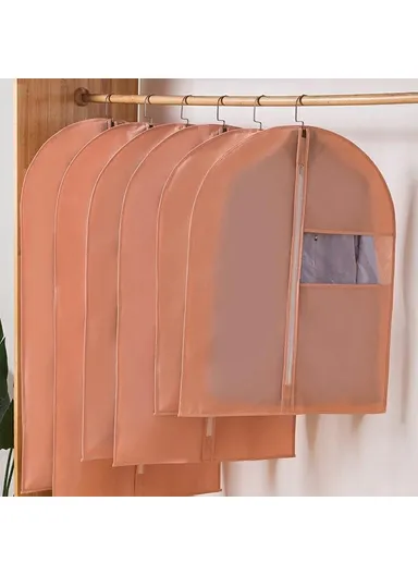60x80cm Garment Cover Clothes Dust Protector Non Woven Fabric Storage Bag for Coats Suits - Pink