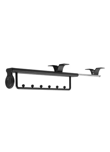 20 Inch Wardrobe Closet Slide Rail, Pull-Out Clothes Hanging Rod, Metal Pants Hanger Rack - Black