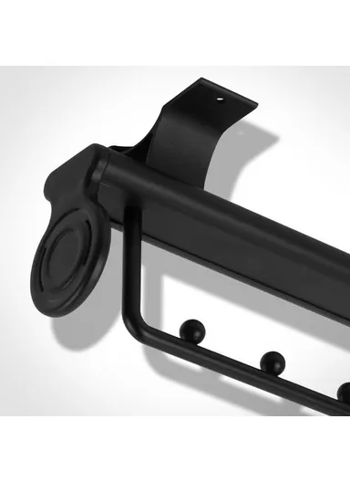 20 Inch Wardrobe Closet Slide Rail, Pull-Out Clothes Hanging Rod, Metal Pants Hanger Rack - Black