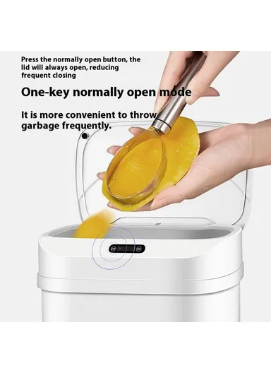 17.5L Folding Home Trash Can with Smart Sensor, Living Room Bedroom Kitchen Automatic Garbage Bin - Blue