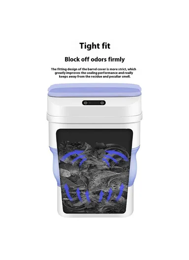 17.5L Folding Home Trash Can with Smart Sensor, Living Room Bedroom Kitchen Automatic Garbage Bin - Blue