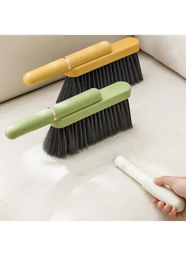 Hand Broom Brush, Bristle Cleaning Brush for Sweeping Car Bed Couch Desk Sofa A5542 - Green